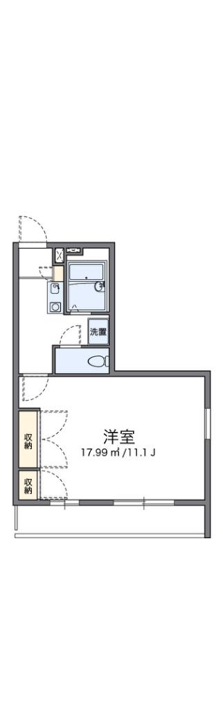 レオパレスコンフォート広瀬(1K/2階)の間取り写真