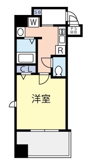 グランヴァン銀座東(1K/8階)の間取り写真