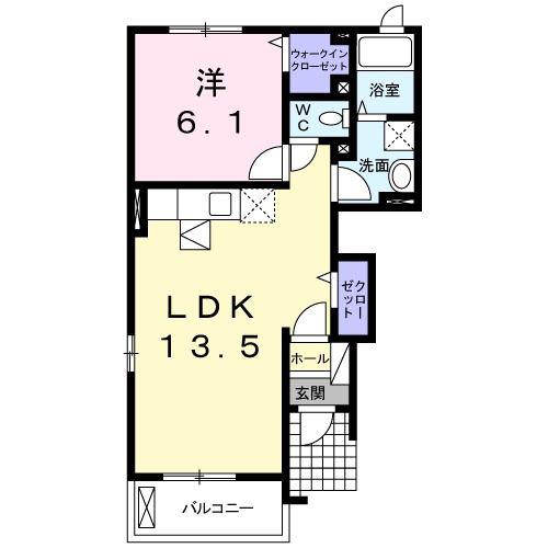 シェルメゾン(1LDK/1階)の間取り写真