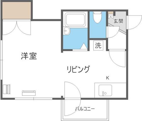 ノースウェイ31(1DK/3階)の間取り写真