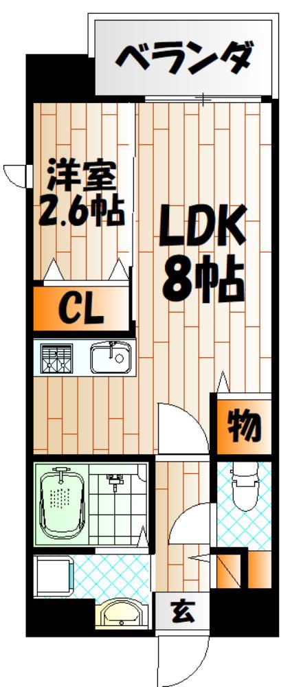 ユーズレジデンス門司港オーシャンテラス(1LDK/10階)の間取り写真
