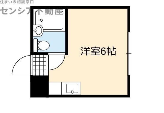 メゾンドリュウ玉造(ワンルーム/2階)の間取り写真