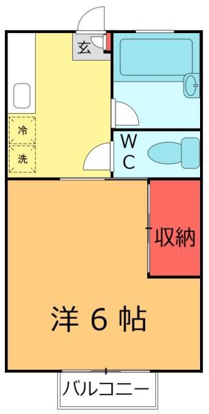 エステート小金(1K/1階)の間取り写真