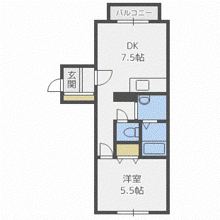 ペイトンプレイス(1DK/3階)の間取り写真