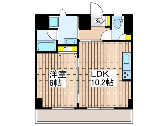 エシュレ湘南(1LDK/3階)の間取り写真