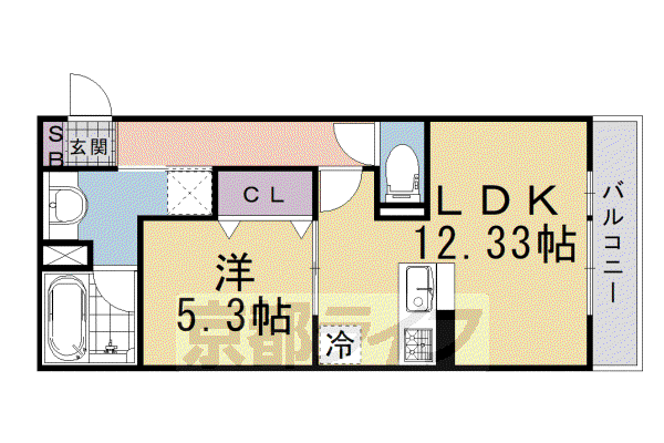 ラシュレ(1LDK/3階)の間取り写真