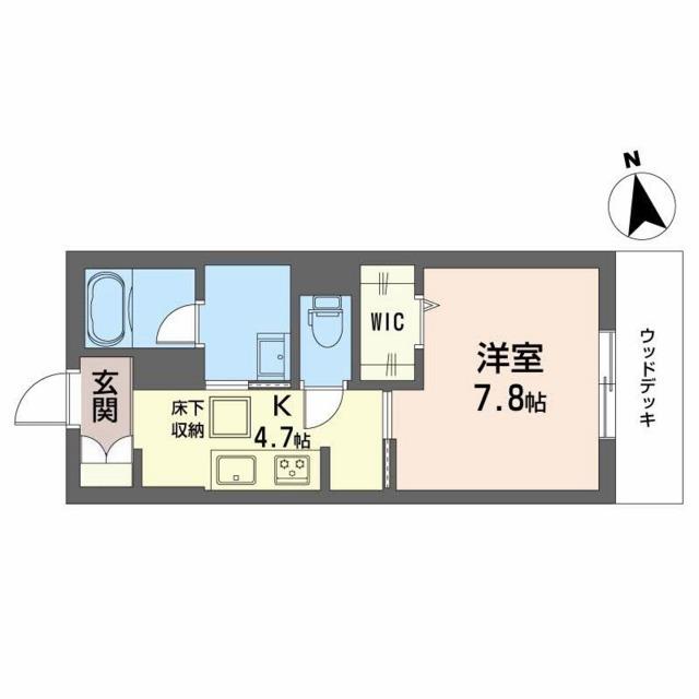 KIコーポレーション玉姓町(1K/1階)の間取り写真