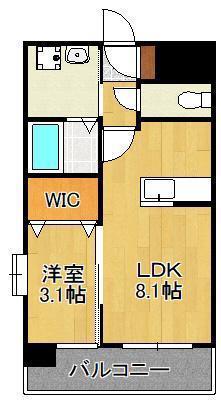 US RESIDENCE木町(1LDK/4階)の間取り写真