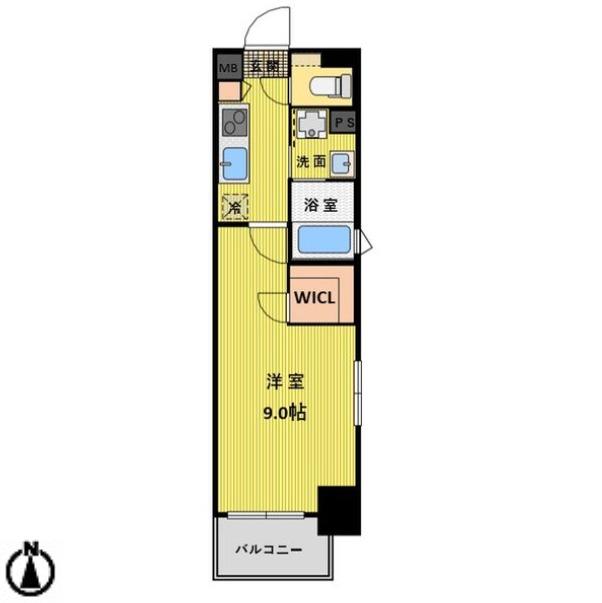 CASA AVENUE IKESHITA(1K/2階)の間取り写真