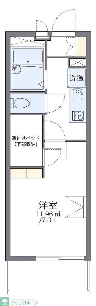 レオパレスCREST(1K/2階)の間取り写真