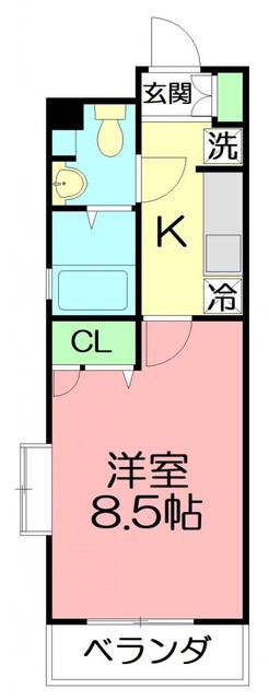 第21川崎ビル(1K/8階)の間取り写真