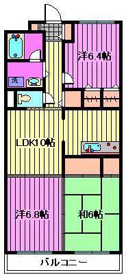 アベニール彩(3LDK/3階)の間取り写真