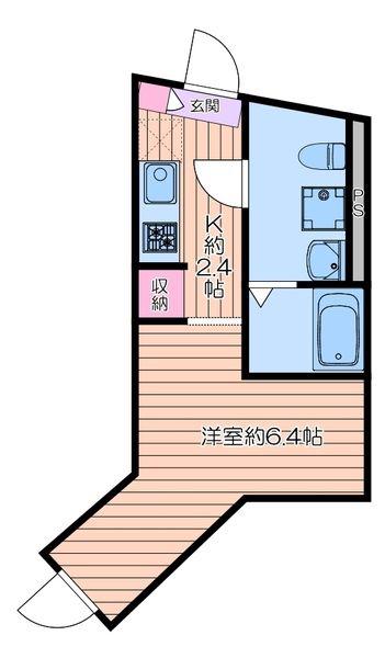 町屋PRIMECOURT(ワンルーム/2階)の間取り写真