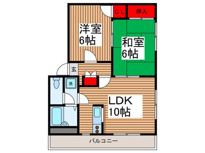 リブェール・パル(2LDK/2階)の間取り写真