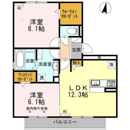シャングリ・ラ(2LDK/2階)の間取り写真