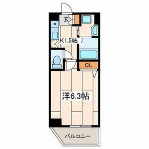 パティーナ川崎(1K/8階)の間取り写真