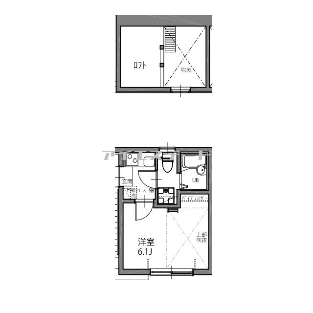 A-SQUARE(1K/2階)の間取り写真