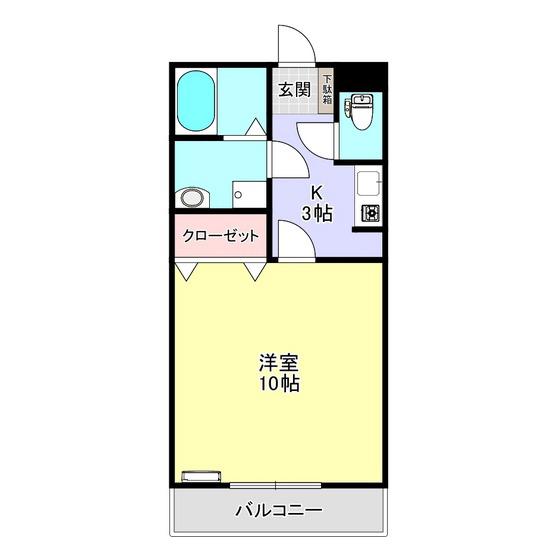 リバーサイドイヴ(1K/2階)の間取り写真