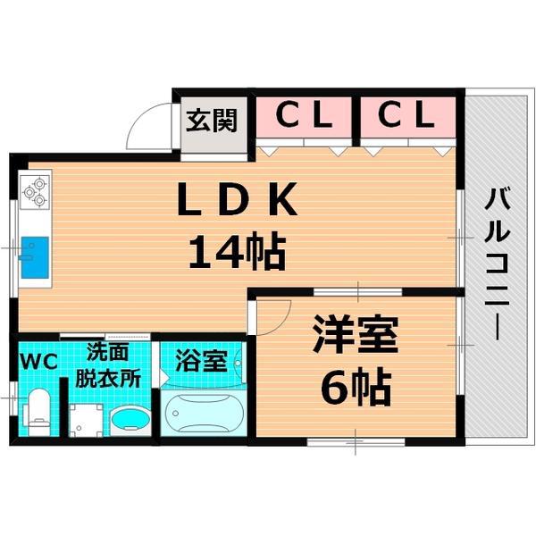 アネックスツルミ(1LDK/2階)の間取り写真