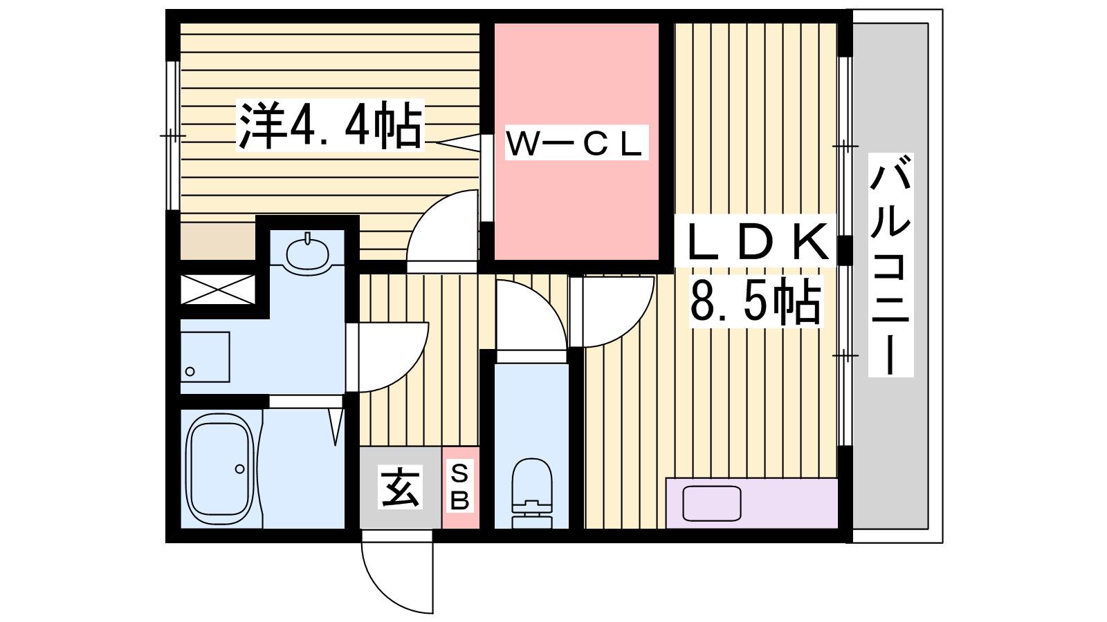 岡崎コーポ(1LDK/1階)の間取り写真