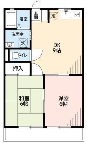 コーポ・ホワイトリバー(2DK/2階)の間取り写真