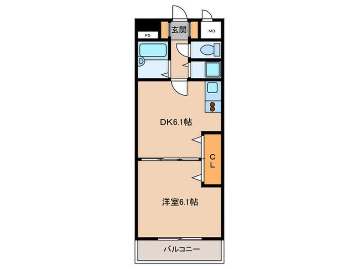 FR六本松(1DK/12階)の間取り写真
