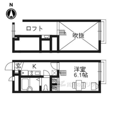 レオパレス WEENYFLAT(1K/2階)の間取り写真