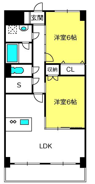 パレロワイヤル大宮(2SLDK/5階)の間取り写真