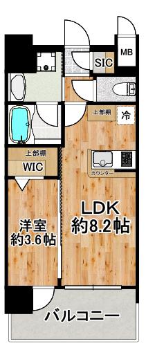 エステムコート難波ウエスト-SIDEVIIエクシーナ(1LDK/11階)の間取り写真