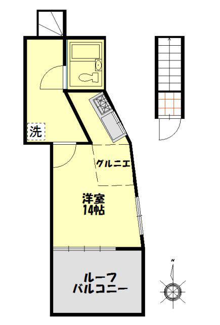 コープことぶき(ワンルーム/2階)の間取り写真