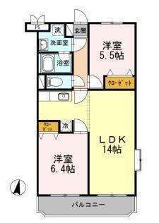 ベルタウン(2LDK/2階)の間取り写真