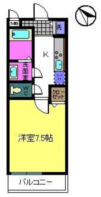 シュライク2000(1K/2階)の間取り写真