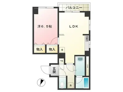 シンフォニープラザ(1LDK/4階)の間取り写真