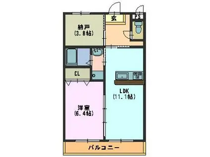 KI・ZU・NA(1SLDK/2階)の間取り写真