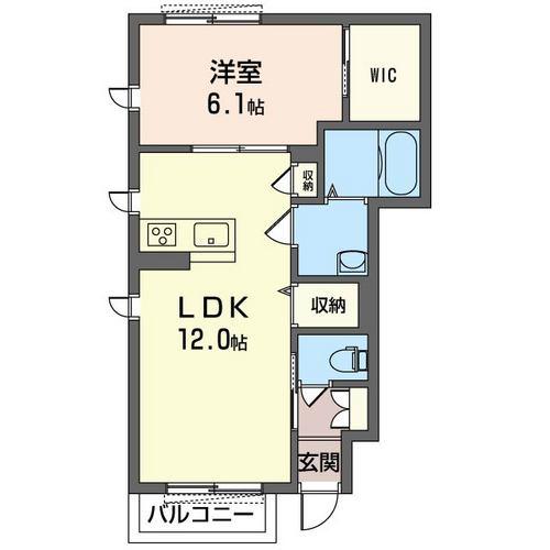 ルミナスA(1LDK/1階)の間取り写真