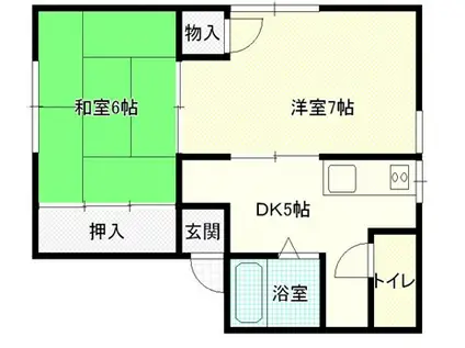 ウイングミユキ(2K/2階)の間取り写真