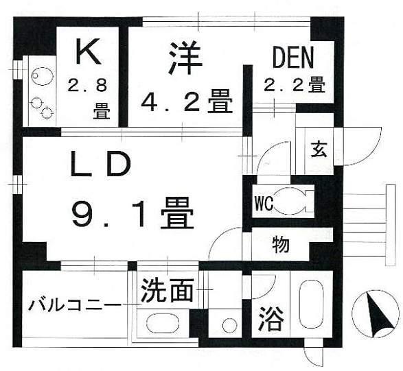 パークホームズ覚王山 イースト(1LDK/2階)の間取り写真