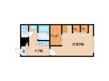 レオパレスブロッサム(1K/1階)の間取り写真