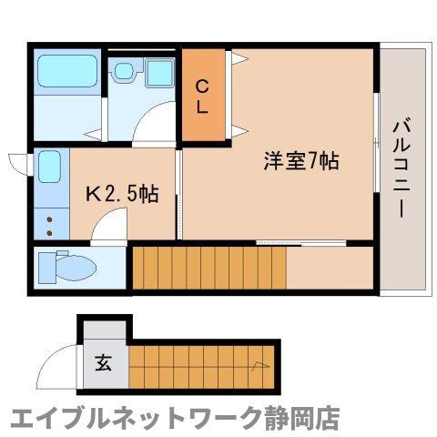SAKYO4(1K/2階)の間取り写真