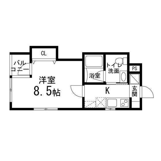 ゾンネモント子平町(1K/5階)の間取り写真