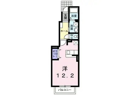 サフラン(ワンルーム/1階)の間取り写真