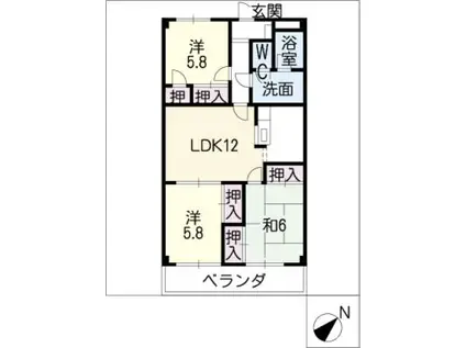 フレシール(3LDK/2階)の間取り写真