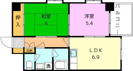 セントポーリアアビコ(2DK/2階)の間取り写真