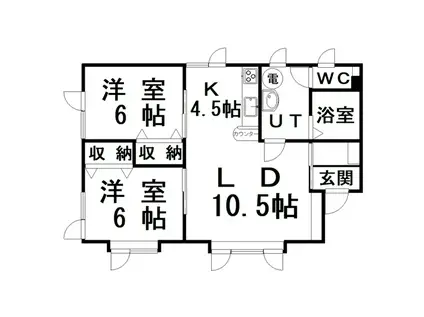 リゾートあべ千代の浦(2LDK/1階)の間取り写真