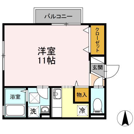 第5関ニューバリヤ(ワンルーム/1階)の間取り写真