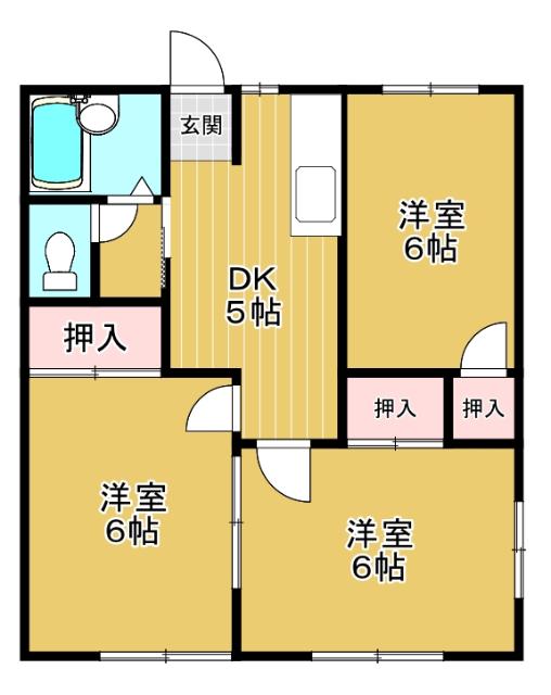 第3保坂コーポ(3DK/1階)の間取り写真