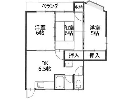 セレクトハウス八幡(3DK/2階)の間取り写真