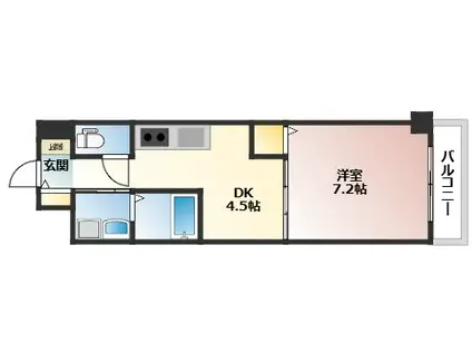 サンライズ庚午中(1DK/4階)の間取り写真
