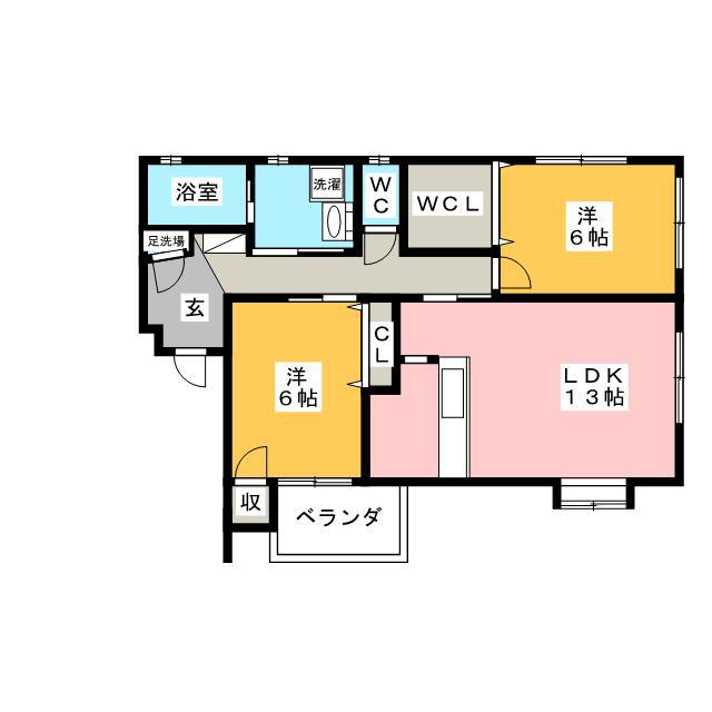 アプローズマンション(2LDK/1階)の間取り写真
