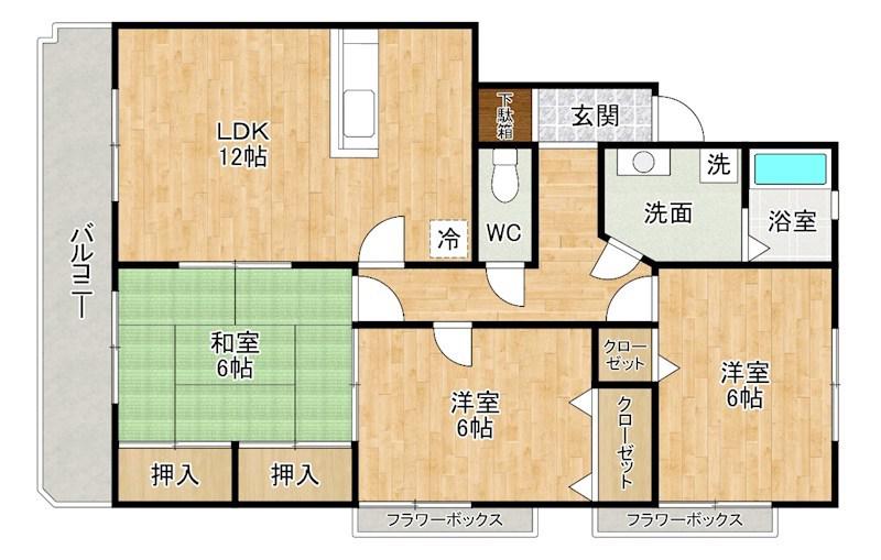 サンヒルズ守恒(3LDK/2階)の間取り写真